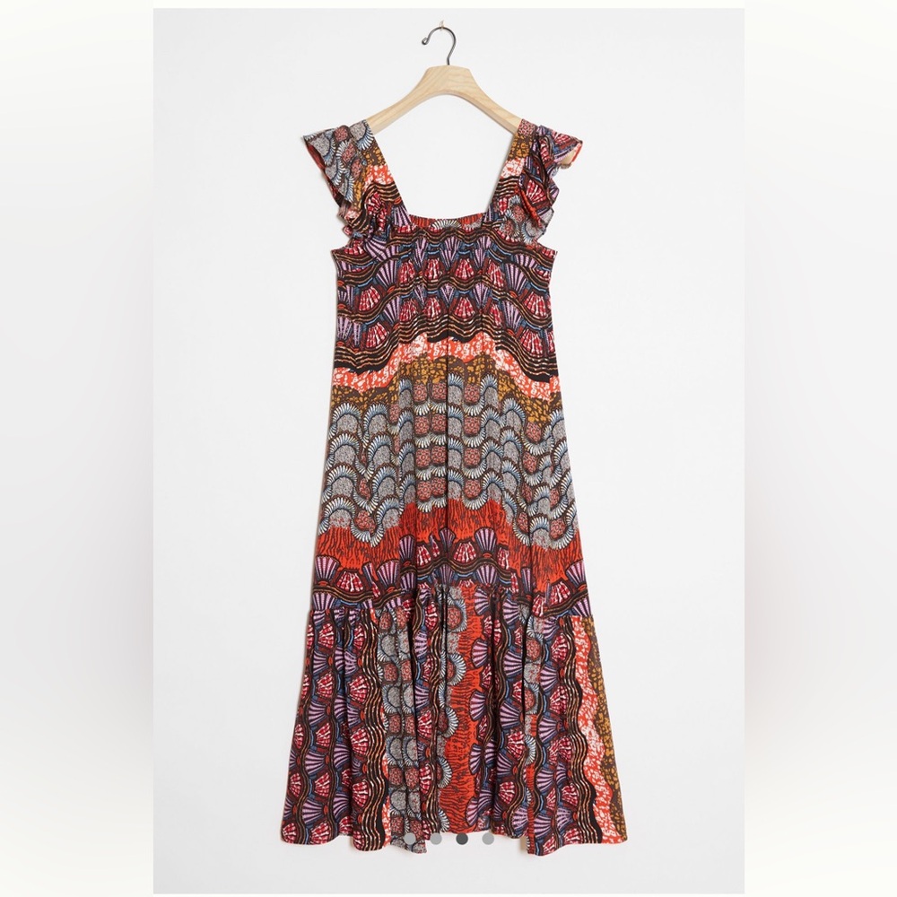 Preowned Anthropologie Corey Lynn Calter Doriane Midi Dress Size L